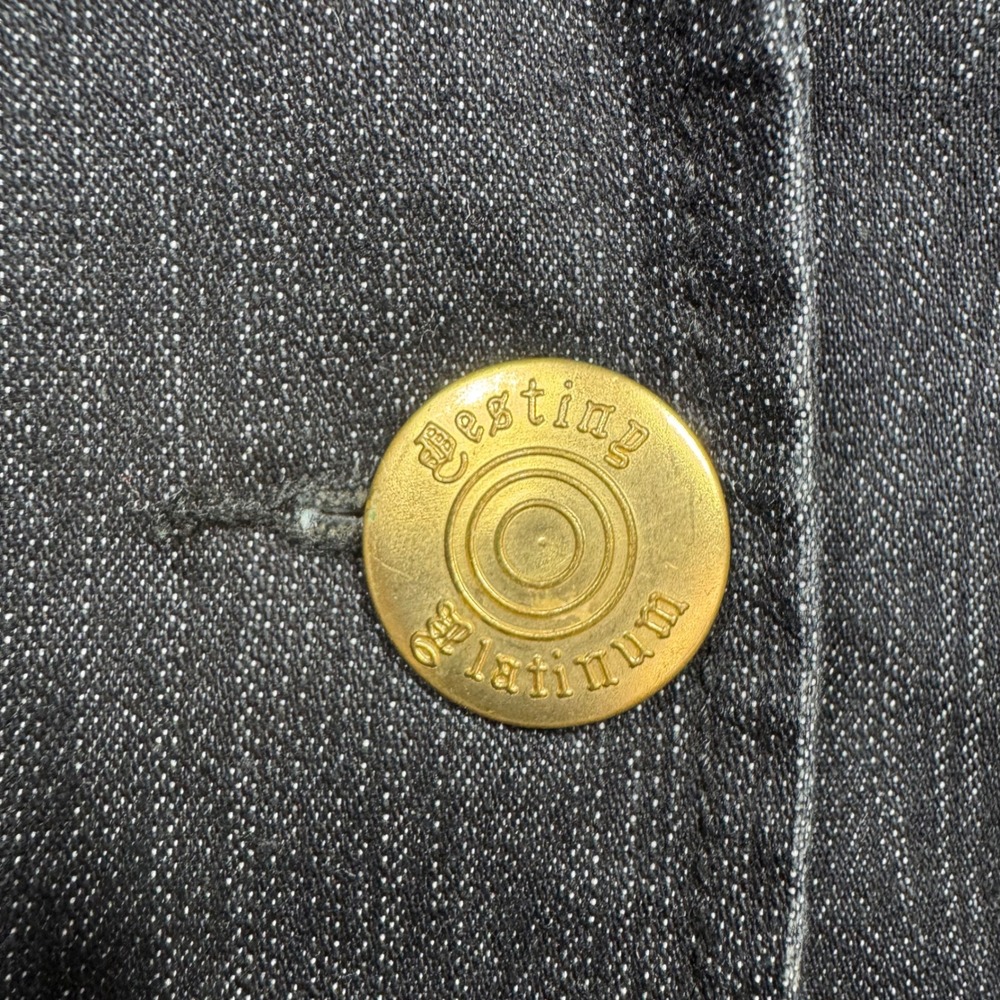 Destiny Platinum Denim‎ Blazer Jacket Dark Wash Fitted Career Women's Sz XL - Picture 4 of 9